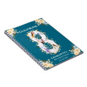 8e anniversaire Turquoise Photo Fleur Jaune Livre  (Côté Droit)