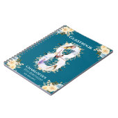 8e anniversaire Turquoise Photo Fleur Jaune Livre  (Côté gauche)