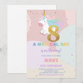 8e anniversaire Unicorn Anniversaire Invitations (Devant / Derrière)