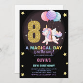 8e anniversaire Unicorn Anniversaire Invitations (Devant / Derrière)
