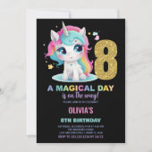 8e anniversaire Unicorn Anniversaire Invitations (Devant)