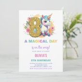 8e anniversaire Unicorn Anniversaire Invitations (Debout devant)