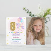 8e anniversaire Unicorn Anniversaire Invitations p (Debout devant)