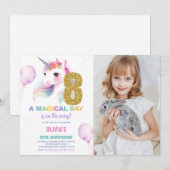 8e anniversaire Unicorn Anniversaire Invitations p (Devant / Derrière)