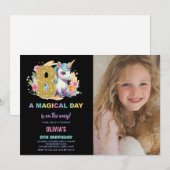 8e anniversaire Unicorn Anniversaire Invitations p (Devant / Derrière)