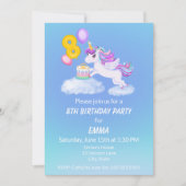 8e anniversaire Unicorne avec invitation de gâteau (Devant)