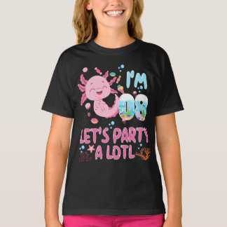 8e ben ik '8-jarig meisje Axolotl Lover Gifts' T-shirt