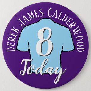 8e Birthday Football Badge to Personalize Button