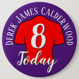 8e Birthday Football Badge to Personalize Button