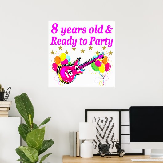 8E BIRTHDAY ROCK STAR ROCK N ROLL DESIGN POSTER (Thuiskantoor)