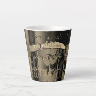8e Bronzen Trouwen Jubileum Steampunk Latte Mok