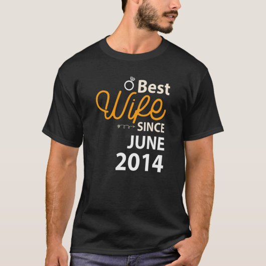 8e bruiloft Jubileum Beste vrouw sinds juni 2014 T-shirt (Voorkant)