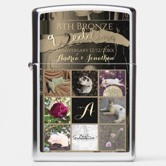 8e bruiloft Jubileum Brons 8 Aangepaste foto's (Voorkant)