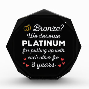 8e bruiloft Jubileum I - Bronze Funny Couple Fotoblokken