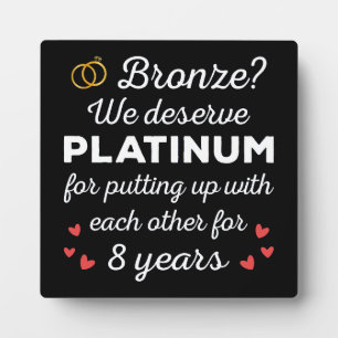 8e bruiloft Jubileum I - Bronze Funny Couple Fotoplaat