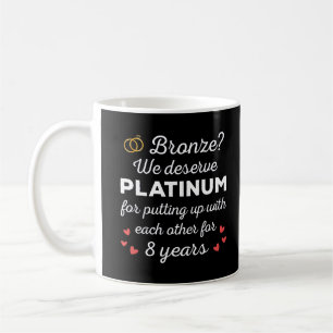 8e bruiloft Jubileum I - Bronze Funny Couple Koffiemok