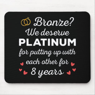 8e bruiloft Jubileum I - Bronze Funny Couple Muismat
