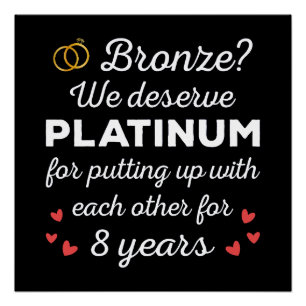 8e bruiloft Jubileum I - Bronze Funny Couple Perfect Poster