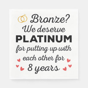 8e bruiloft Jubileum I - Bronze Funny Couple Servet