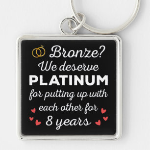 8e bruiloft Jubileum I - Bronze Funny Couple Sleutelhanger