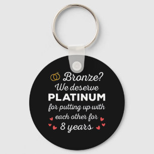 8e bruiloft Jubileum I - Bronze Funny Couple Sleutelhanger
