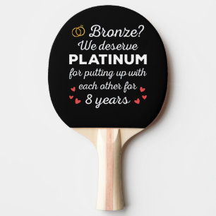 8e bruiloft Jubileum I - Bronze Funny Couple Tafeltennisbatje