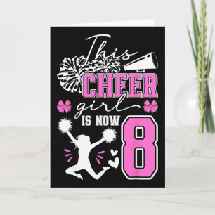 8e cheer verjaardagsfeestje 8 jaar cheerleader kaart