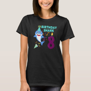 8e geboorte Kinder Baby Shark Birthday Boy 8 jaar T-shirt