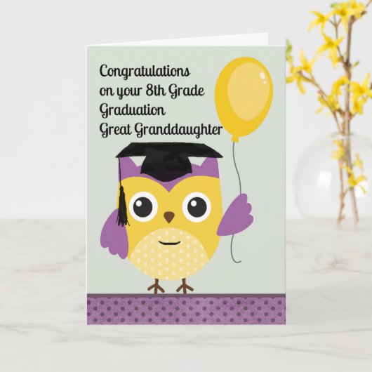 8e graad Afstuderen Kaart voor grootdochter (Gele Bloem)