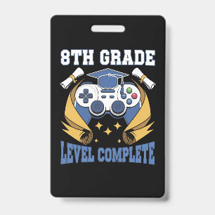 8e Graad Niveau Complete Gaming Gamer Afstuderen Badge