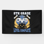 8e Graad Niveau Complete Gaming Gamer Afstuderen Spandoek (Horizontaal)