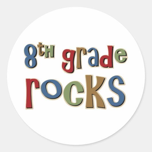 8e graad Rocks achtste Ronde Sticker (Voorkant)