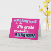 8e graad school Afstuderen roze gefeliciteerd Kaart (Gele Bloem)