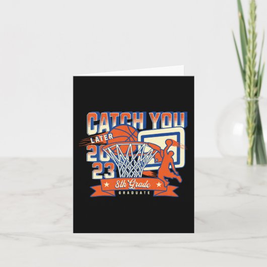 8e Grade Basketball Afstuderen 2023 Middelbare Sch Kaart (Voorkant)