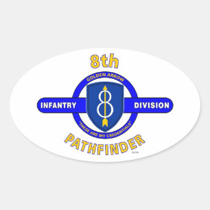 8E INFANTERIEDIVISIE "PATHFINDER" OVALE STICKER