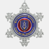 8e infanteriedivisie tin sneeuwvlok ornament (Voorkant)