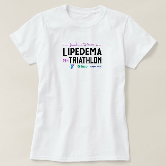 8e jaarlijkse Lipedema Triathlon White T-Shirt (Design voorkant)