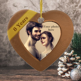 8e Jubileum Bronze Effect: Foto toevoegen Keramisch Ornament