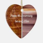 8e Jubileum, Bronze en Pottery Heart Keepomwille Keramisch Ornament (Rechts)