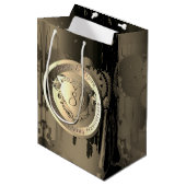 8e Jubileum Bronze Heart Medallion Med Medium Cadeauzakje (Voorkant Gekanteld)