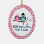 8e Jubileum Jubilea rond de bruiloft Keramisch Ornament (Rechts)