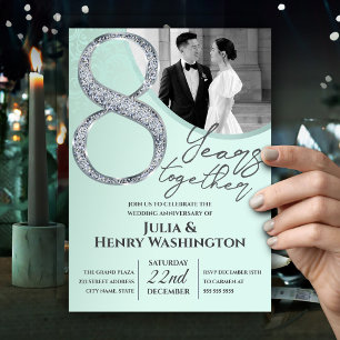 8e jubileum Modern Photo Diamond Mint Groen Kaart