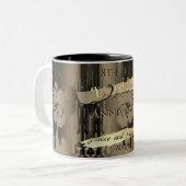 8e Jubileum uit de Bronze Wedding Steampunk Tweekleurige Koffiemok (Voorkant links)