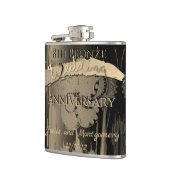 8e Jubileum van de Bronze Wedding Heupfles (Links)