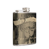 8e Jubileum van de Bronze Wedding Heupfles (Rechts)