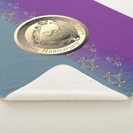 8e Jubileum van het huwelijk Bronze Emblem Sherpa Deken (3/4)