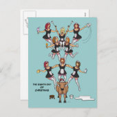 8e Kerstdag (8 Maids a-Milking) Briefkaart (Voorkant / Achterkant)