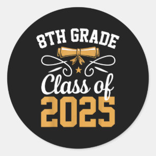 8e klas CL van 2025 Afstuderen Student School Grad Ronde Sticker