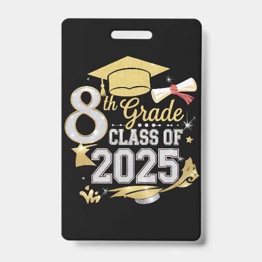 8e klas van 2025 Afstuderen Afstuderen Badge (Front)