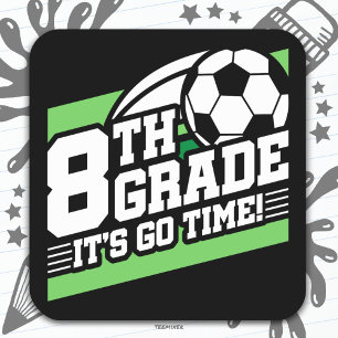 8e klas voetbal Football eerste dag terug naar sch Vierkante Sticker